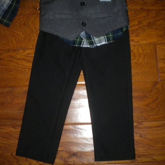Andy & Evan Boys Toddler size 3 Gray Green 4 Piece Suit Set NWT - Picture 4 of 4